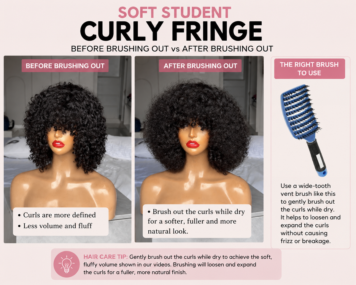 Student Curly fringe